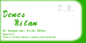 denes milan business card