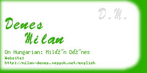 denes milan business card